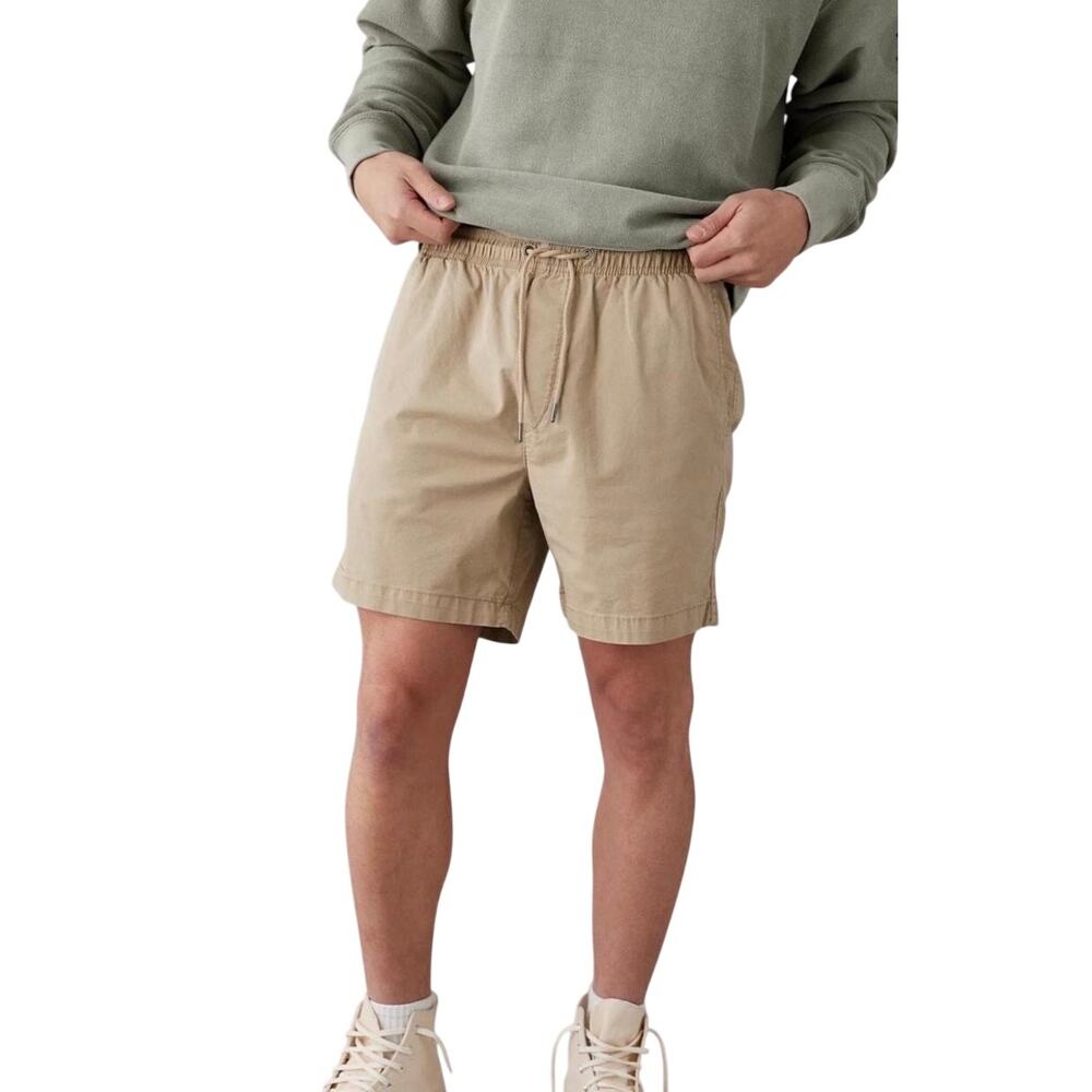 American Eagle Flex Lived-In Trekker Shorts, Khaki Tan Drawstring, Men's Large